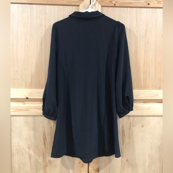 ModCloth off to never Neverland Shift dress black minimalist Peter Pan classy - Picture 4 of 7